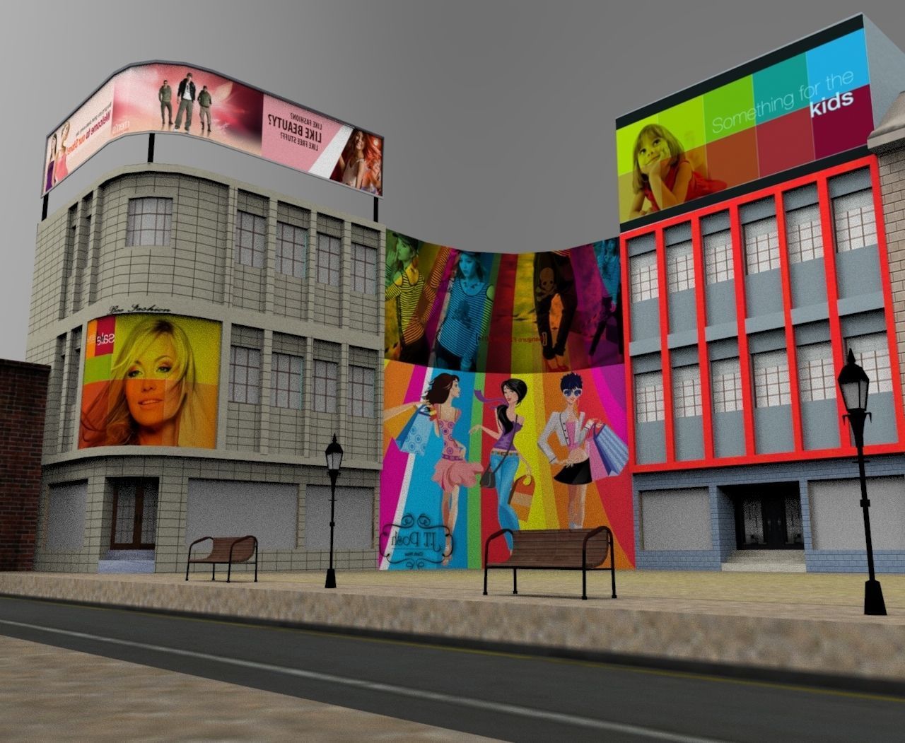 3d Mall Gaming  Low poly  Low-poly 3D model_12