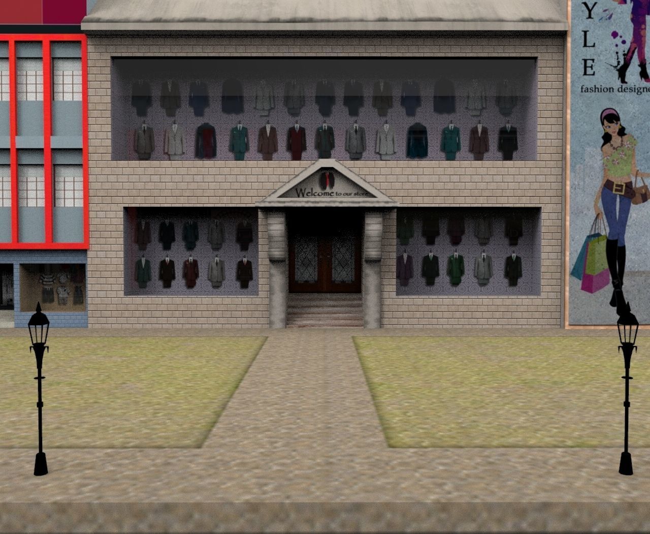 3d Mall Gaming  Low poly  Low-poly 3D model_13