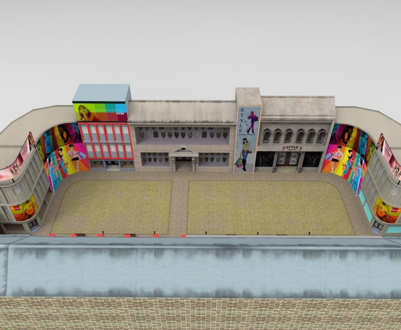 3d Mall Gaming  Low poly  Low-poly 3D model_2