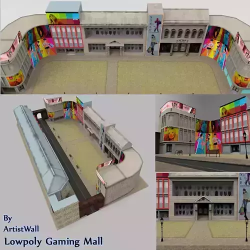 3d Mall Gaming  Low poly  Low-poly 3D model