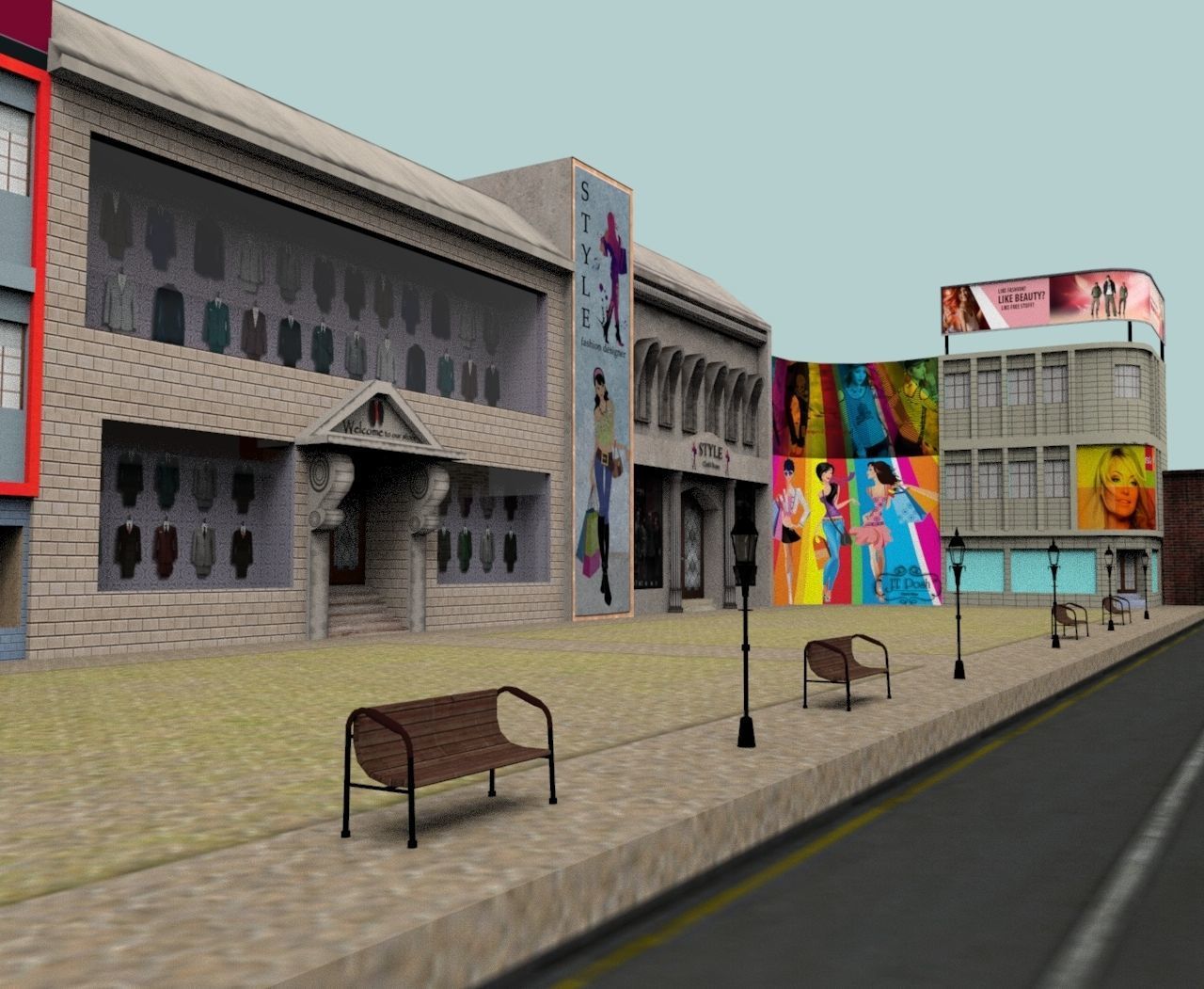 3d Mall Gaming  Low poly  Low-poly 3D model_5