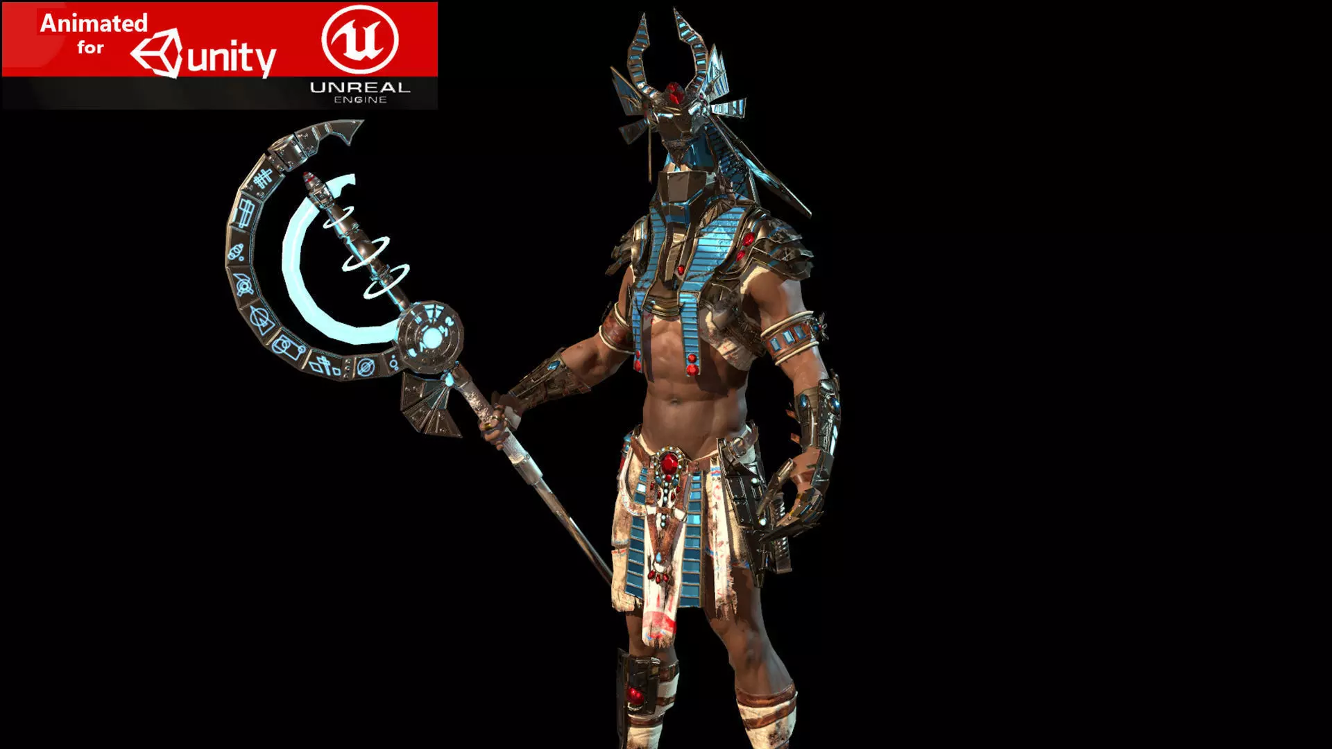 anubis warrior Low-poly 3D model