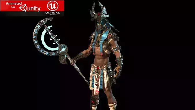 anubis warrior Low-poly 3D model