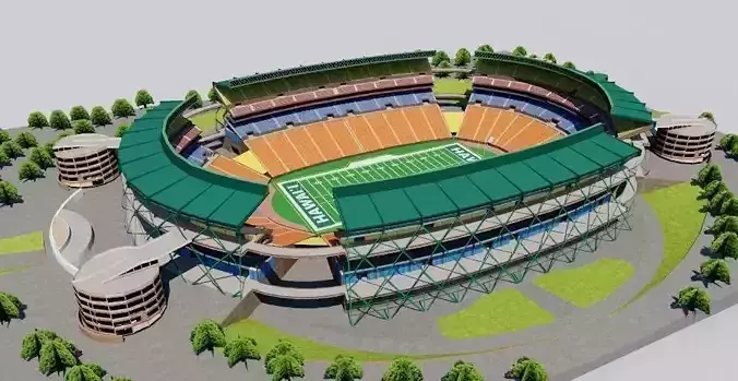 Aloha Stadium - Hawaii Low-poly 3D model