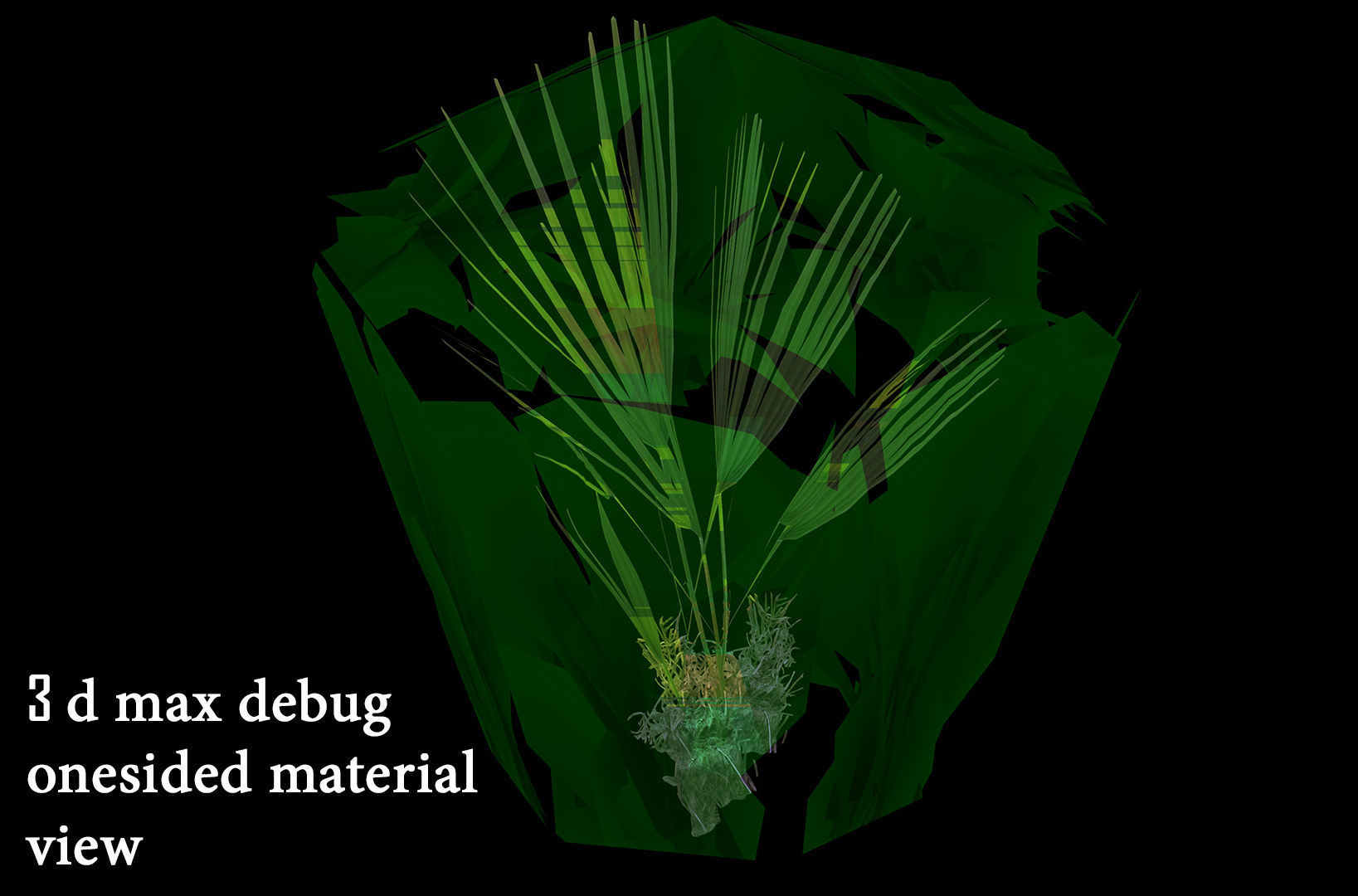 Palm bush Small Low-poly 3D model_5