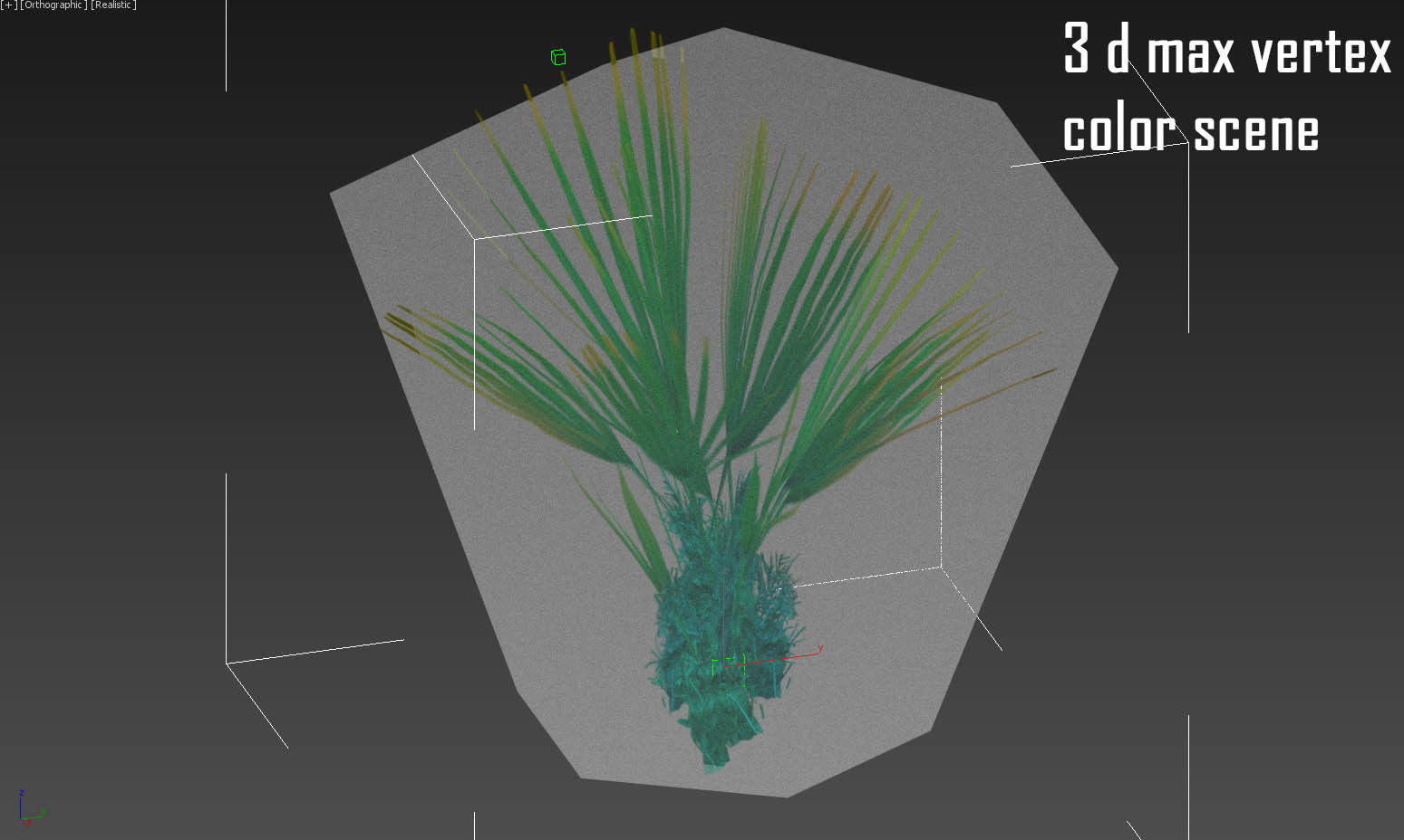 Palm bush Small Low-poly 3D model_2