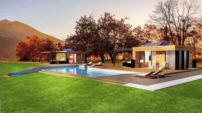 house with beach pool