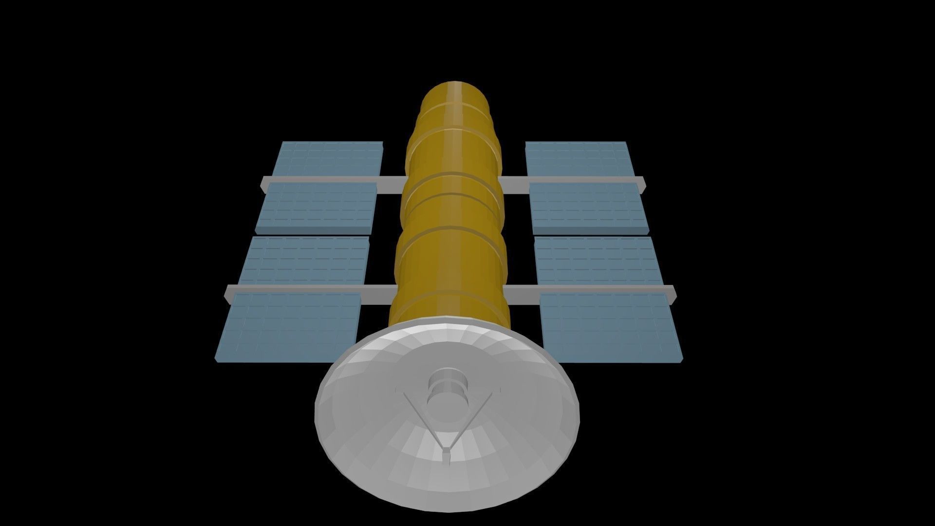 Low poly satellite 3 Low-poly 3D model_5
