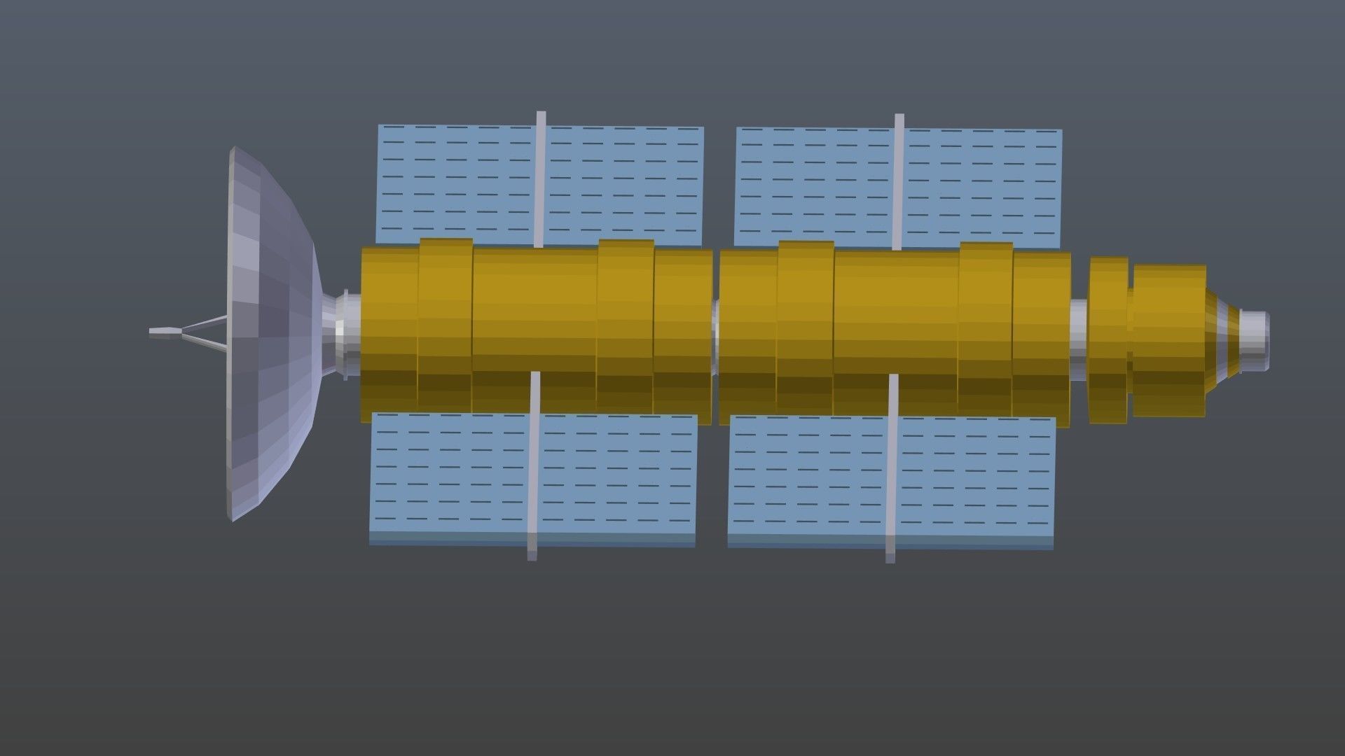 Low poly satellite 3 Low-poly 3D model_9