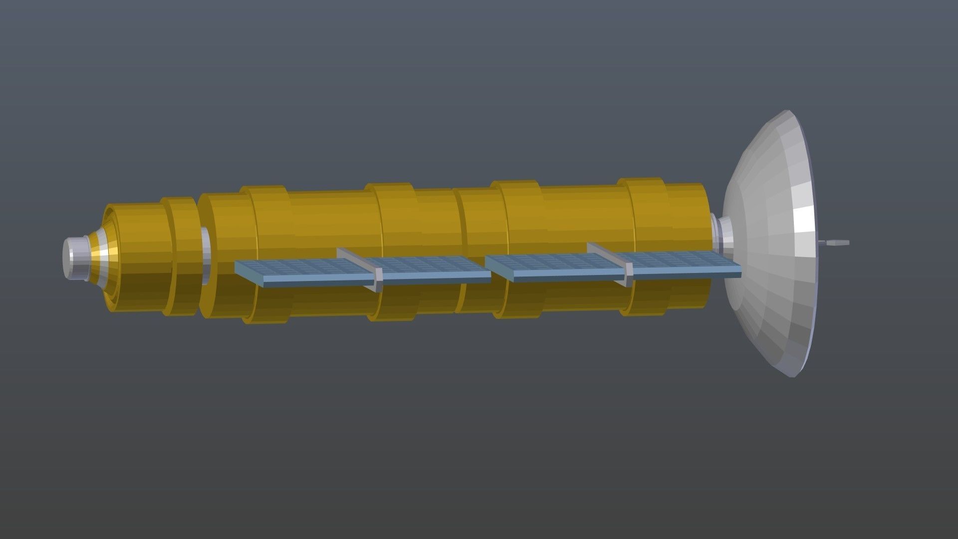 Low poly satellite 3 Low-poly 3D model_10