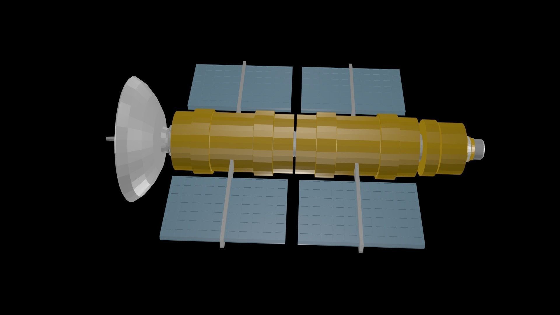 Low poly satellite 3 Low-poly 3D model_1