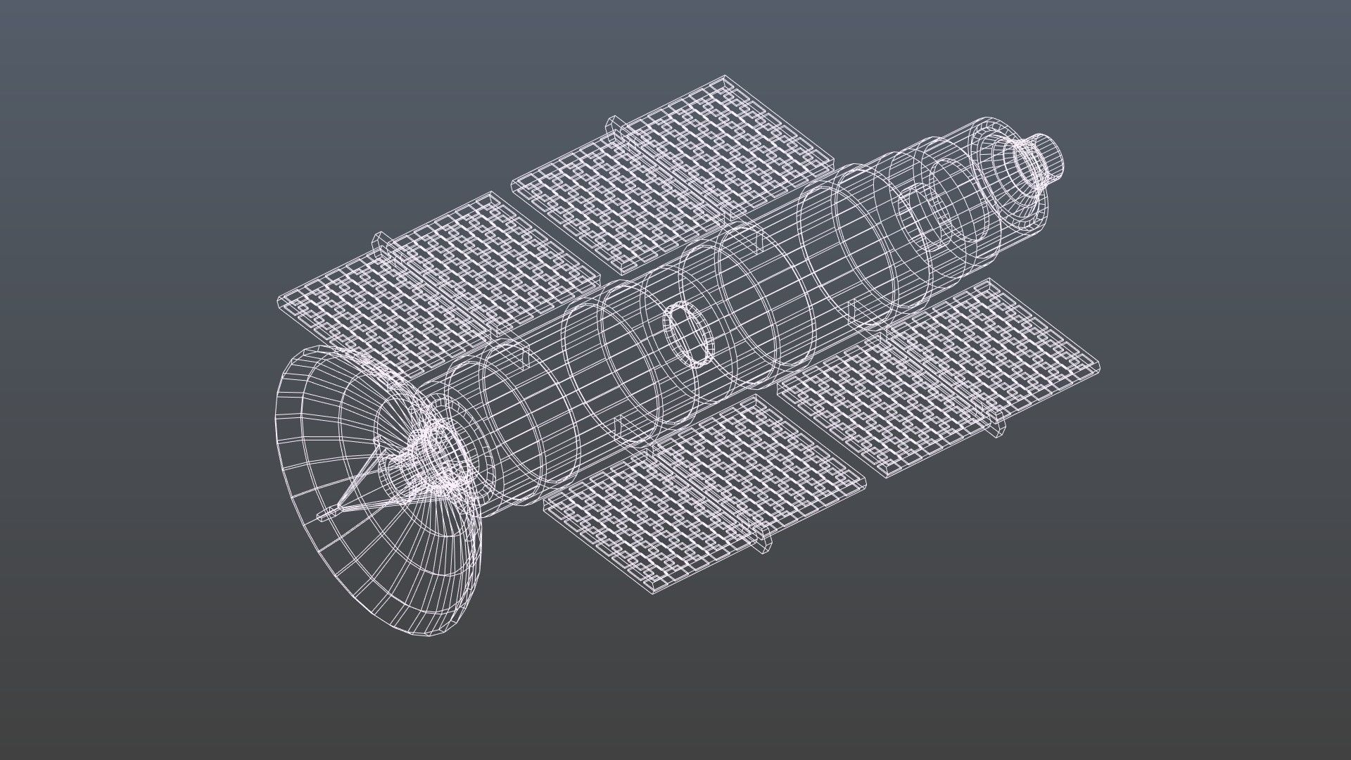 Low poly satellite 3 Low-poly 3D model_14
