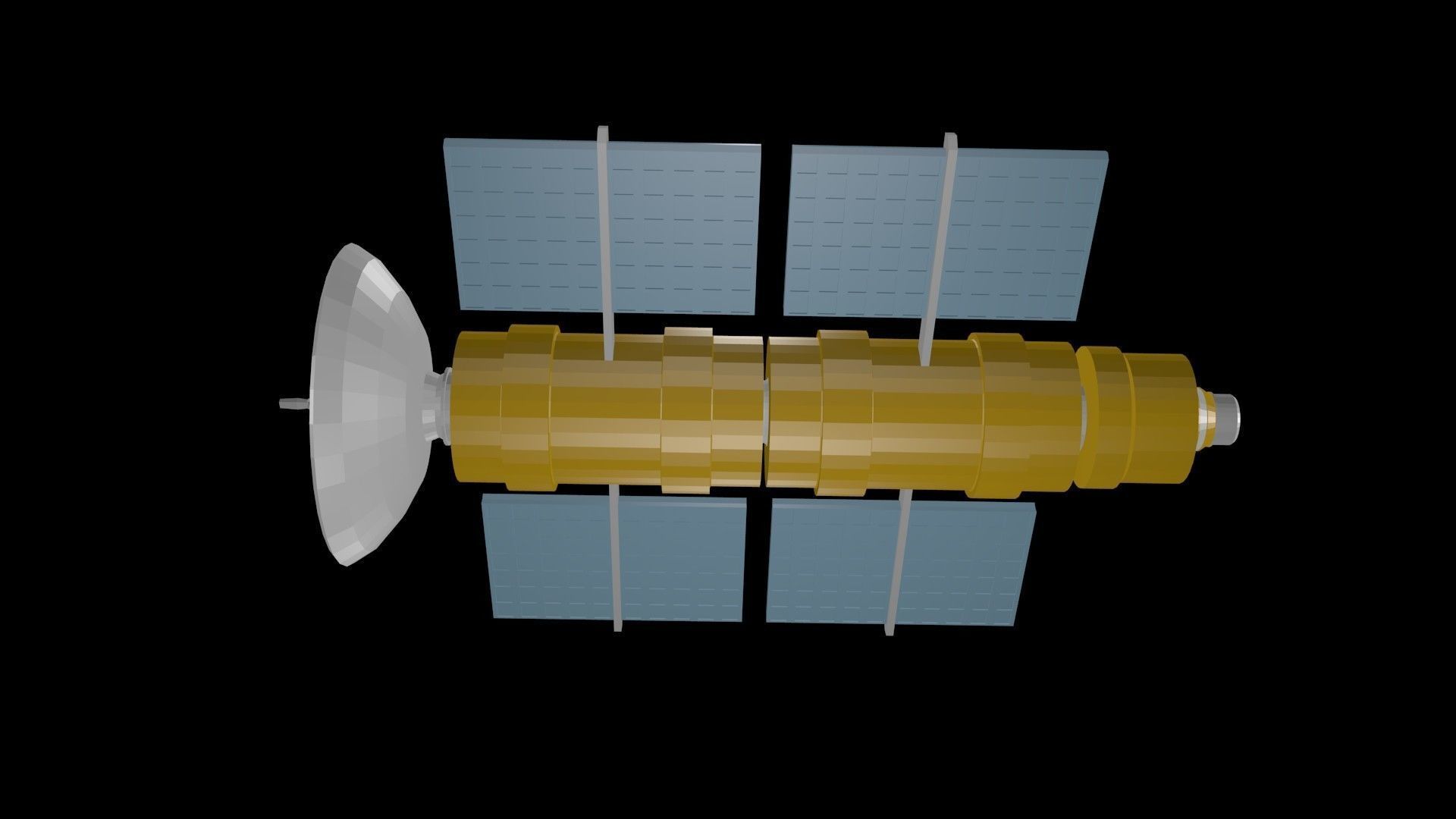 Low poly satellite 3 Low-poly 3D model_4