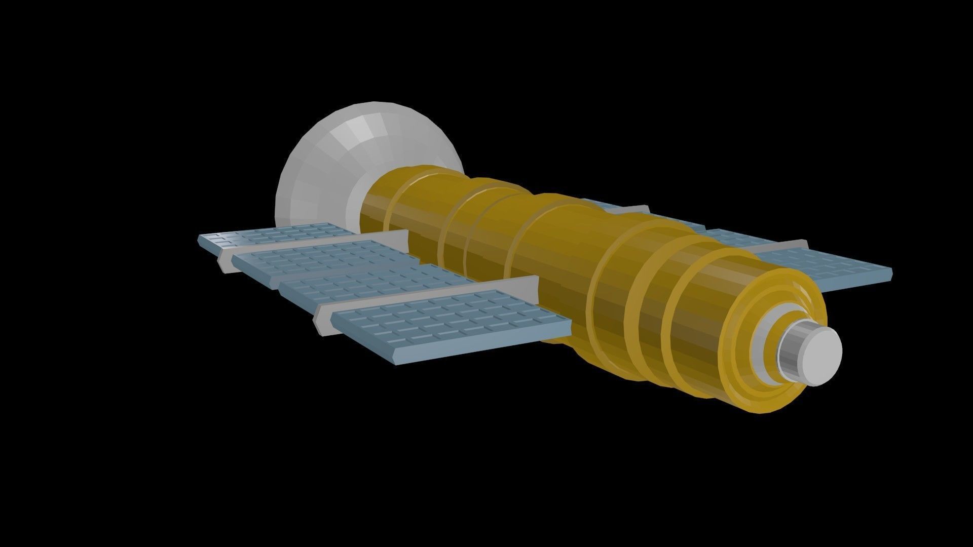 Low poly satellite 3 Low-poly 3D model_6