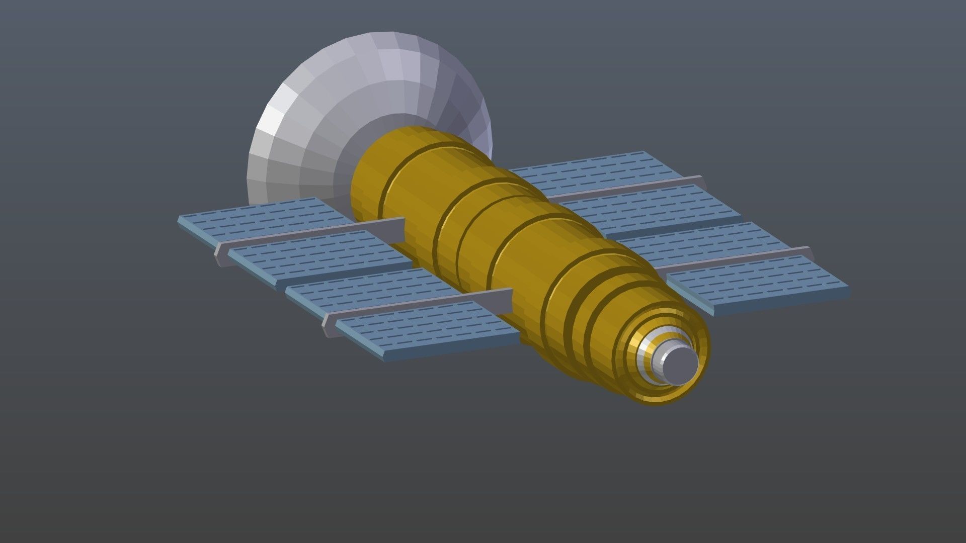 Low poly satellite 3 Low-poly 3D model_11