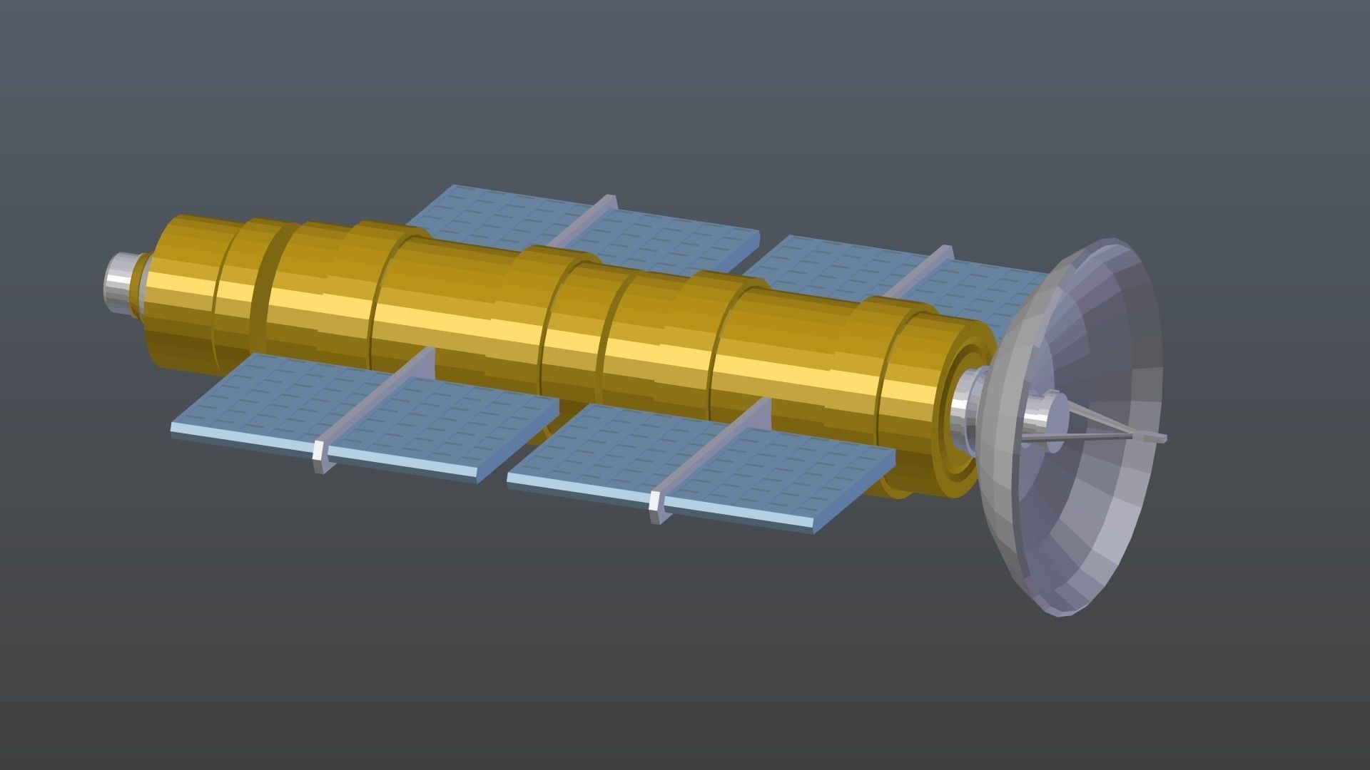 Low poly satellite 3 Low-poly 3D model_12