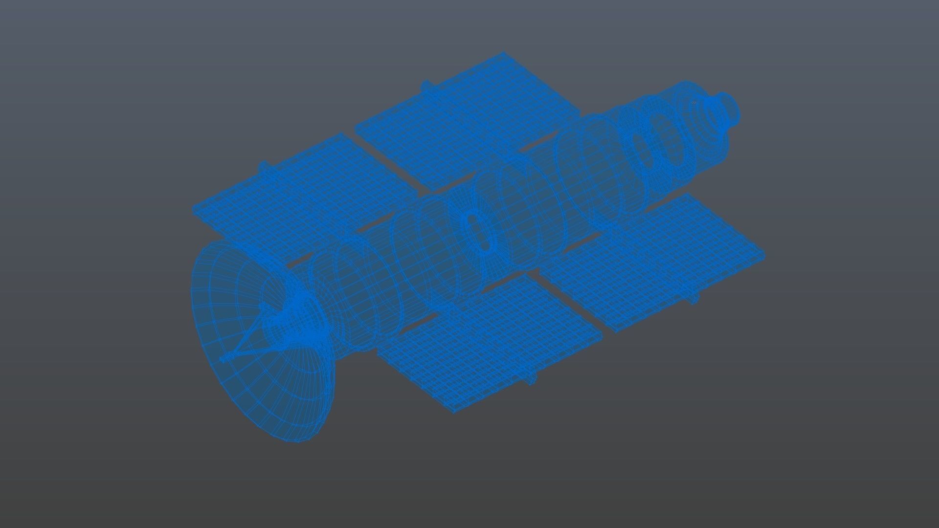 Low poly satellite 3 Low-poly 3D model_13