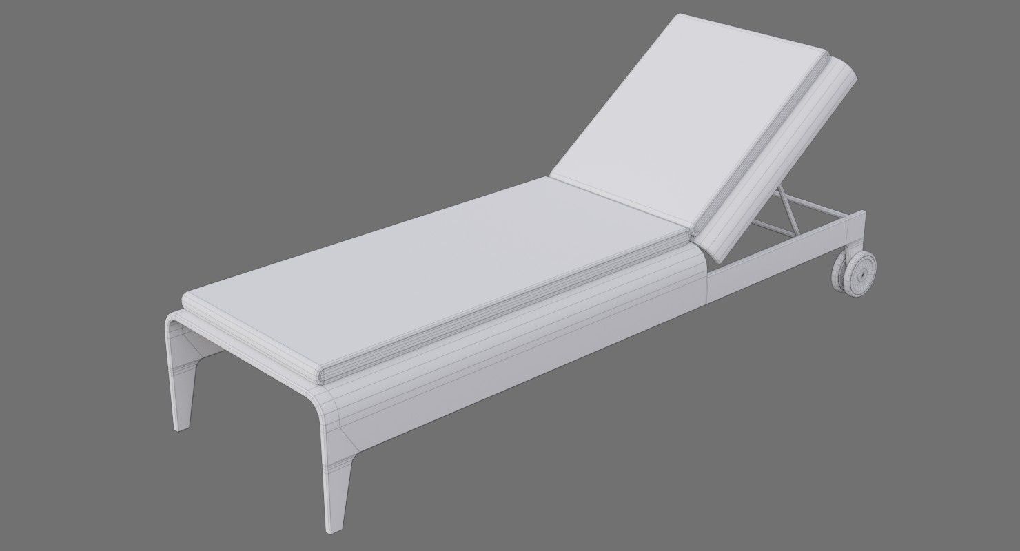 Sun lounger 1B Low-poly 3D model_6