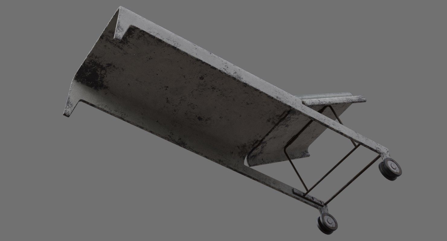 Sun lounger 1B Low-poly 3D model_4