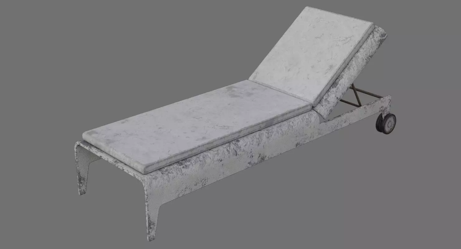 Sun lounger 1B Low-poly 3D model_0