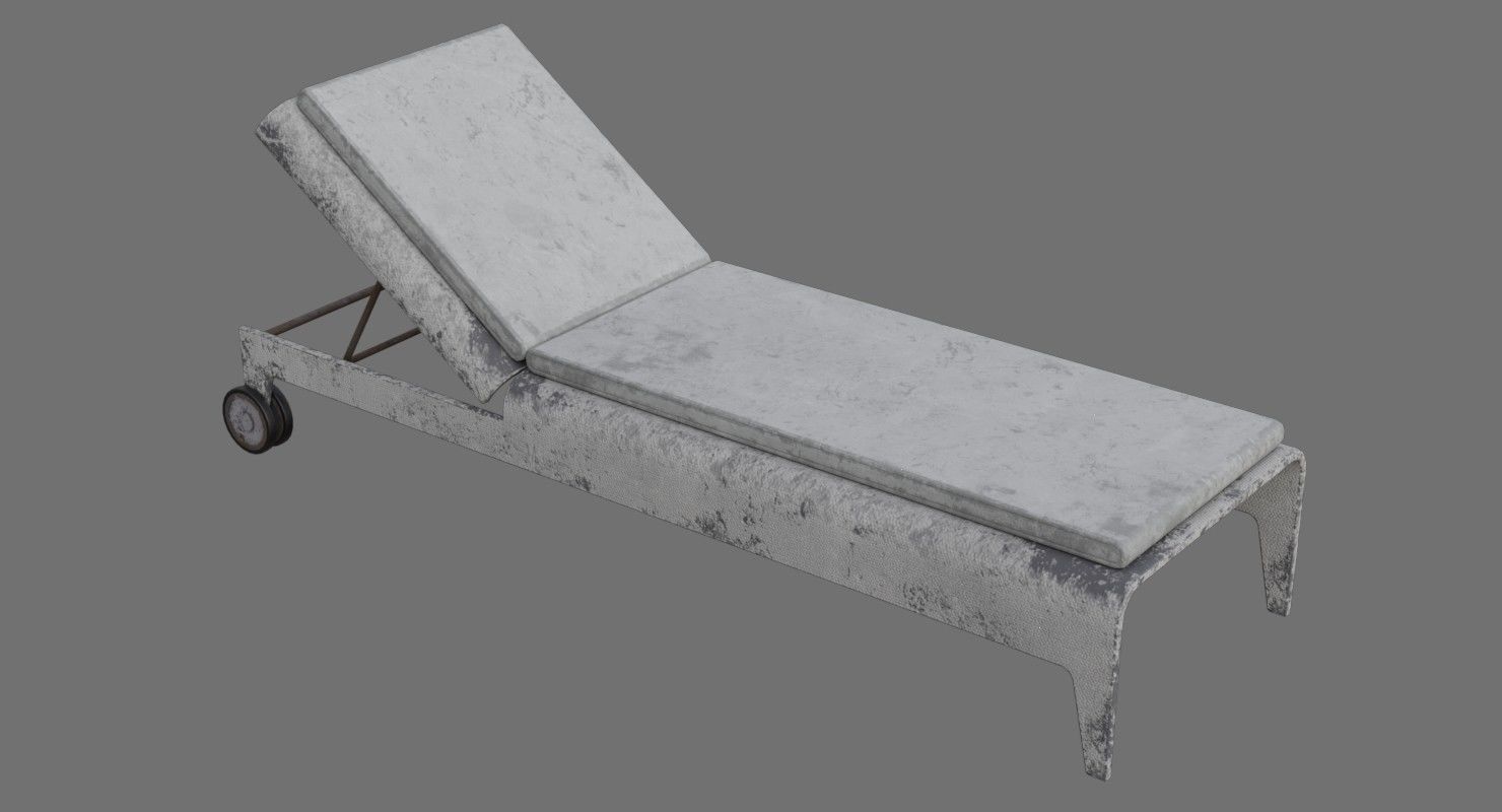 Sun lounger 1B Low-poly 3D model_1