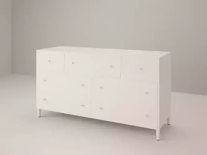 Commode Long Cottage 3D model