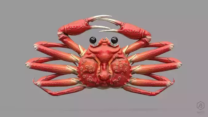 Game Ready Japanese Signs Set Crab Signboard Low-poly 3D model
