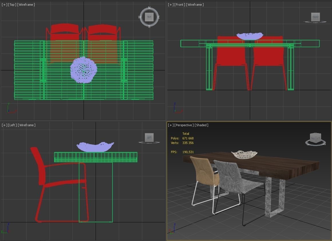 Wayfair Dining Table 3D model_13