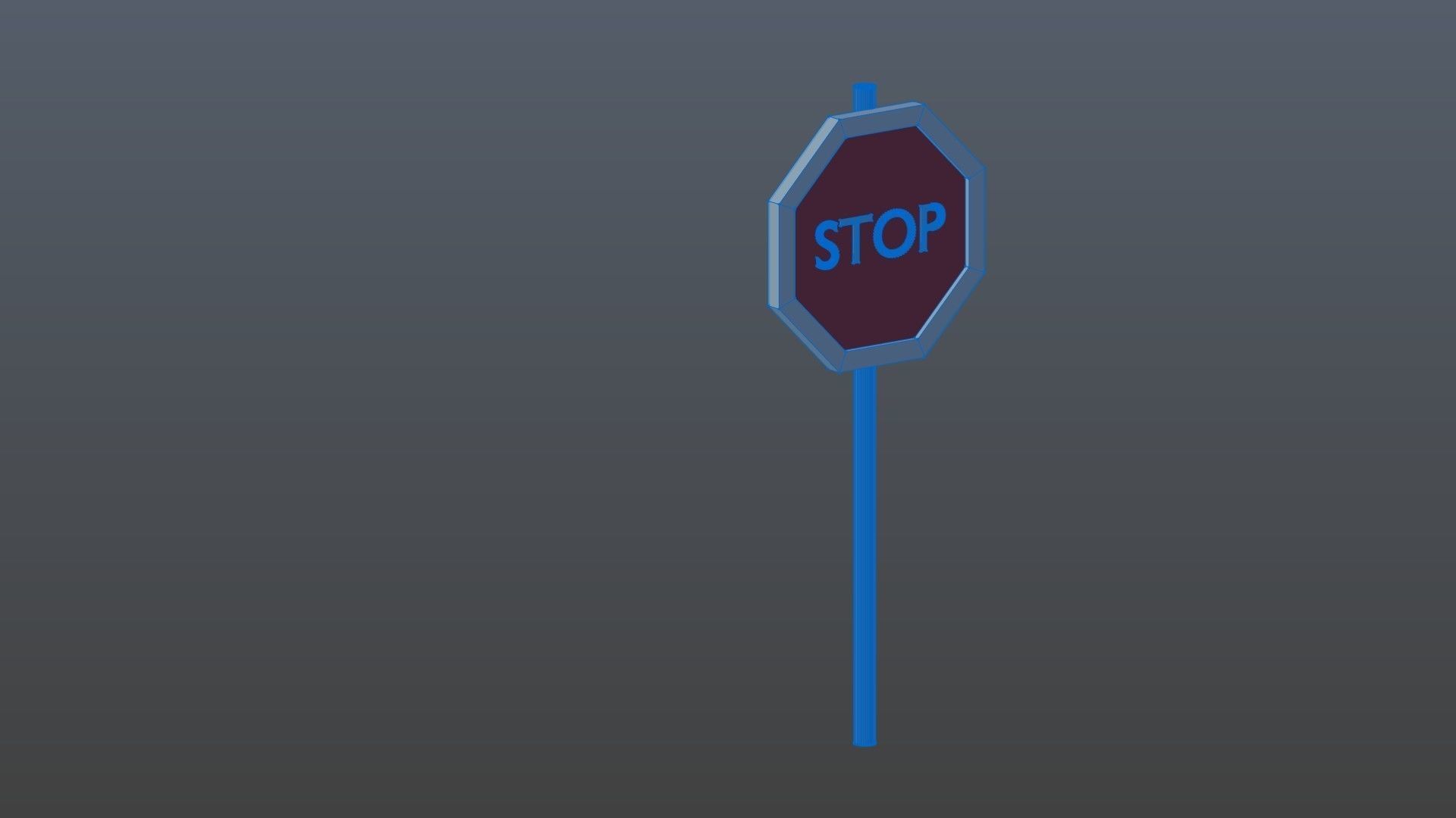 Low poly stop sign Low-poly 3D model_10