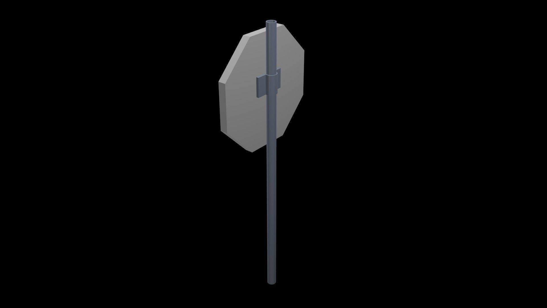 Low poly stop sign Low-poly 3D model_6