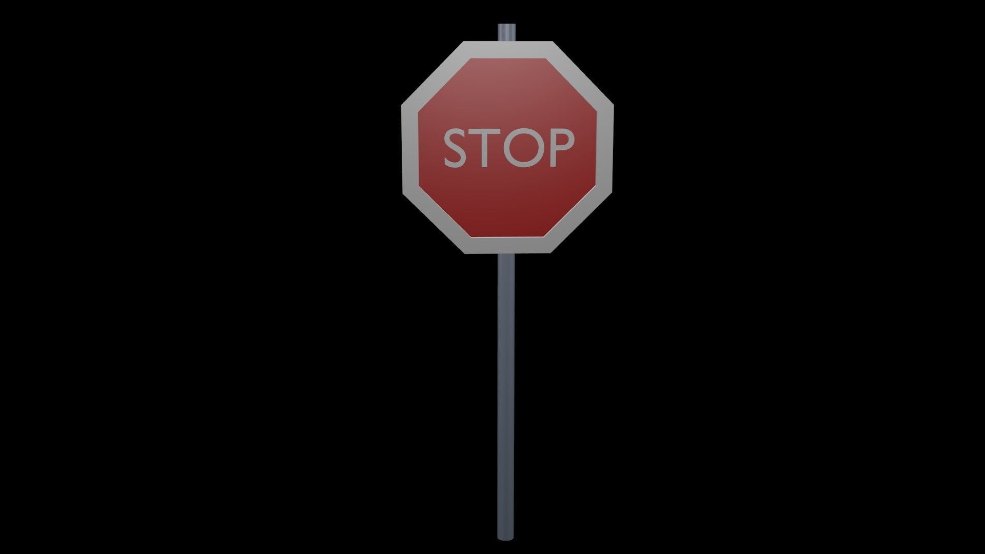 Low poly stop sign Low-poly 3D model_1