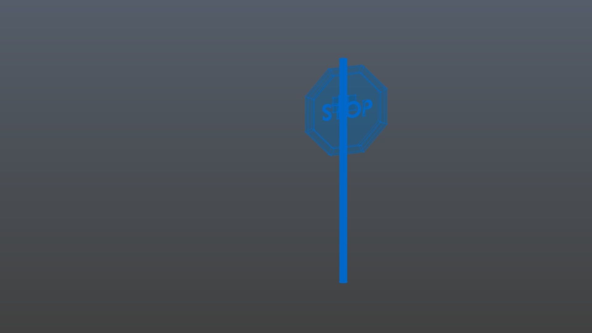 Low poly stop sign Low-poly 3D model_12