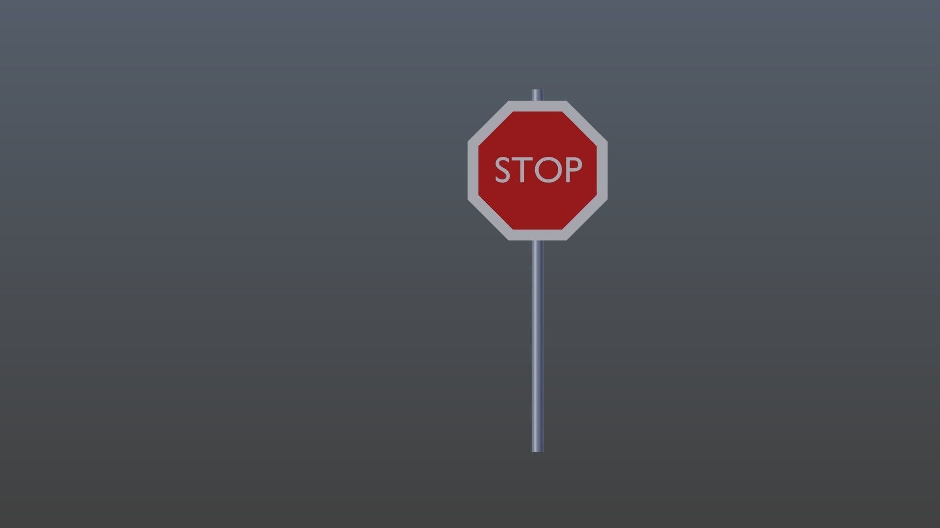Low poly stop sign Low-poly 3D model_8