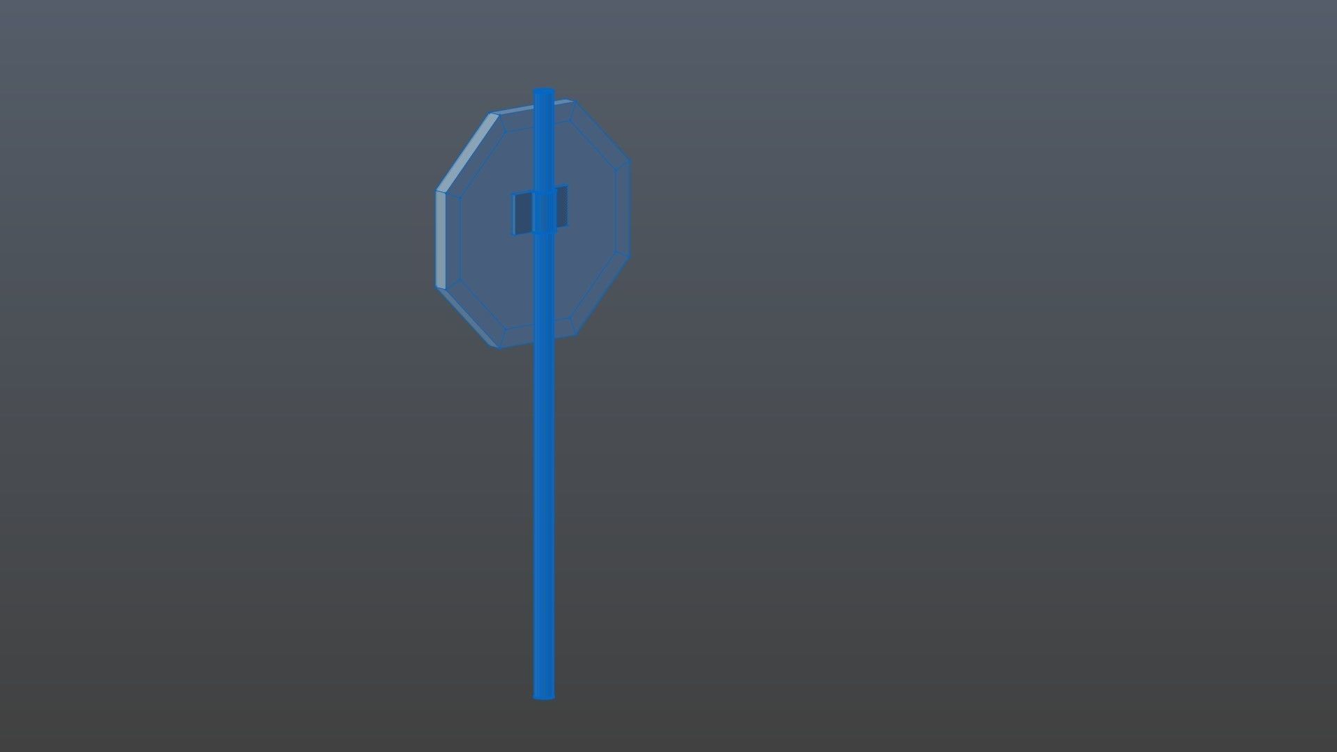 Low poly stop sign Low-poly 3D model_9