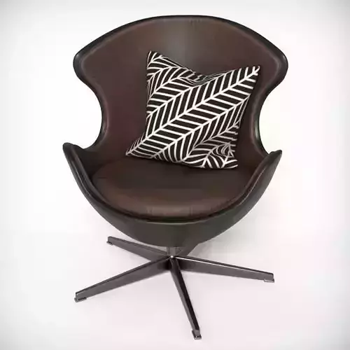 Upholstered Oval Armchair 3D model