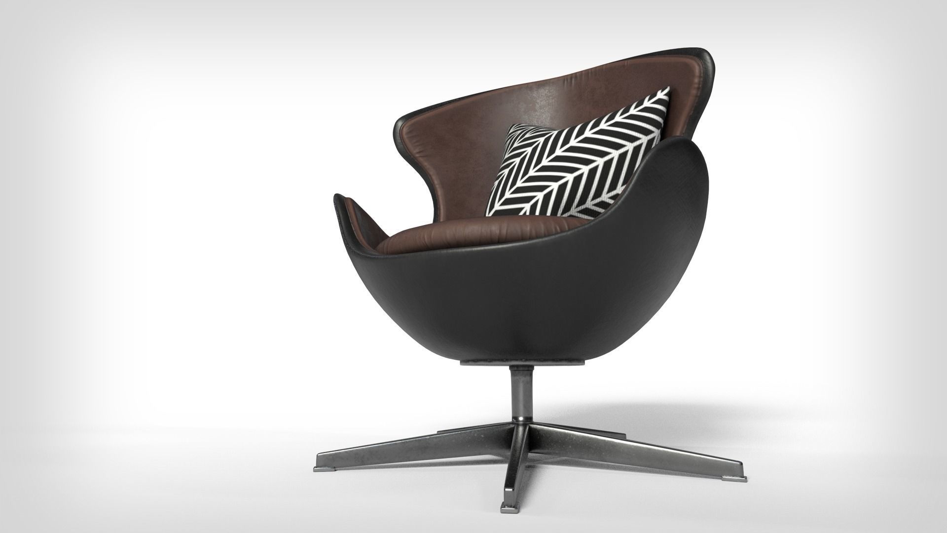 Upholstered Oval Armchair 3D model_6