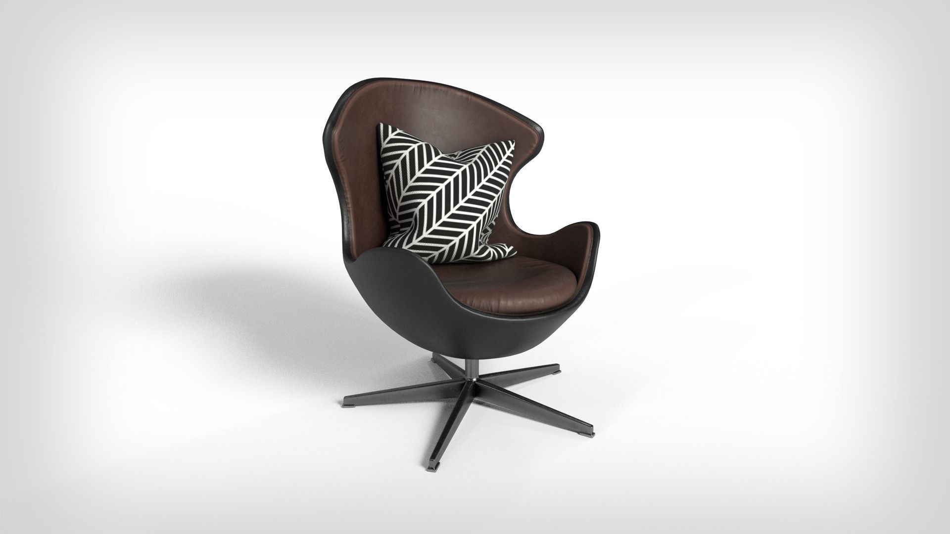 Upholstered Oval Armchair 3D model_2