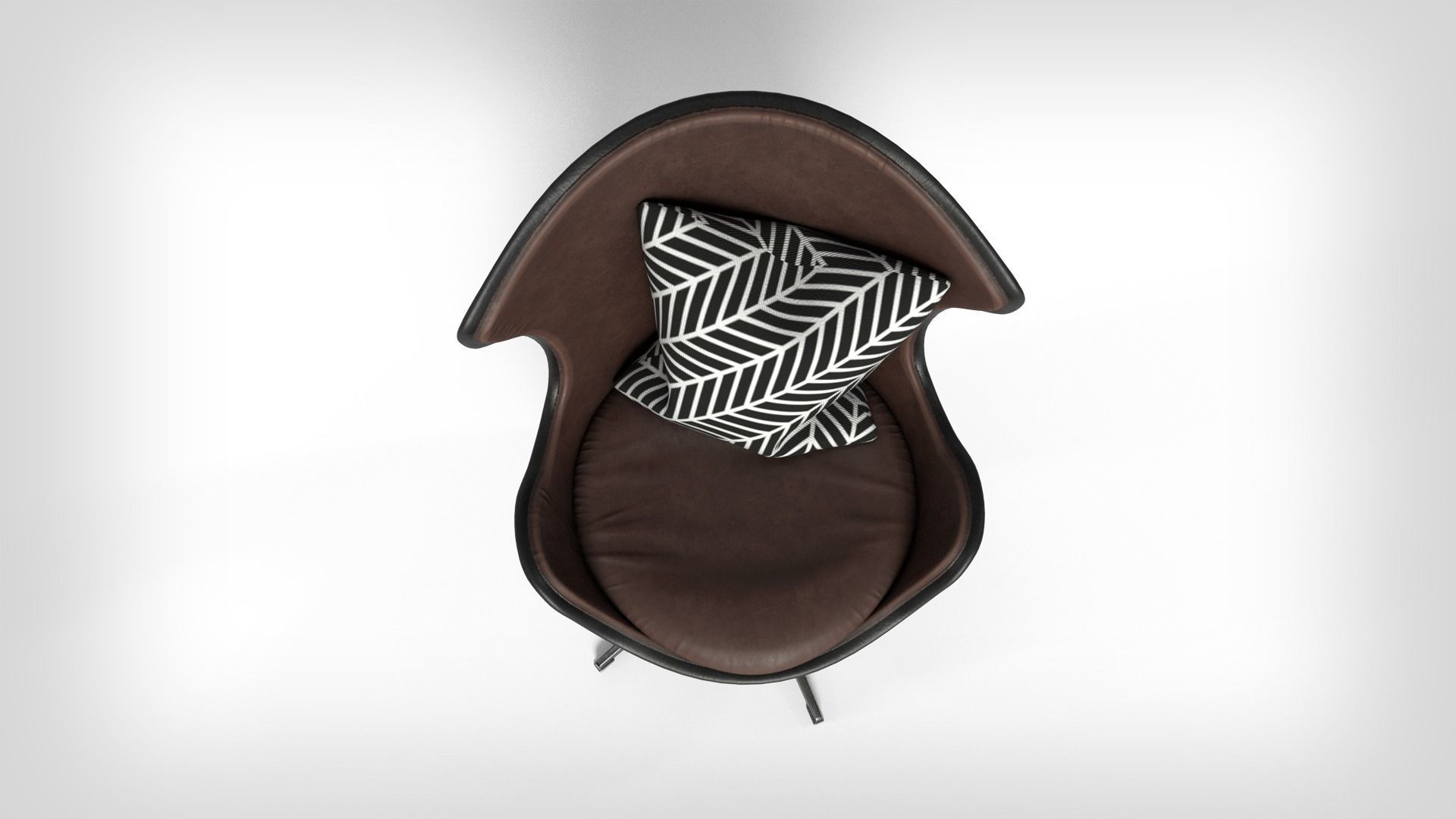 Upholstered Oval Armchair 3D model_8