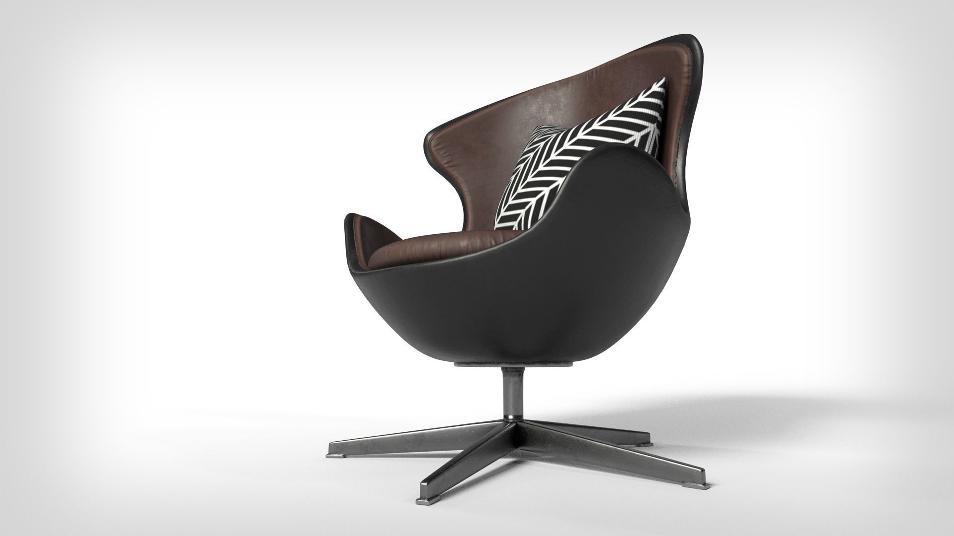 Upholstered Oval Armchair 3D model_4