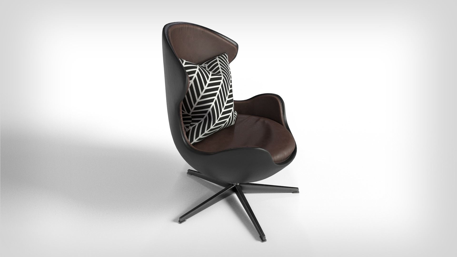 Upholstered Oval Armchair 3D model_1