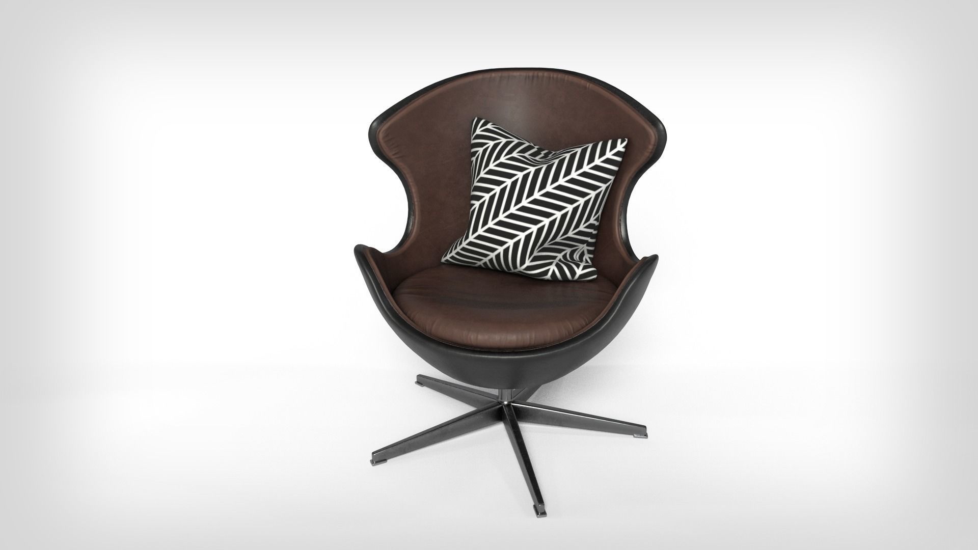 Upholstered Oval Armchair 3D model_3