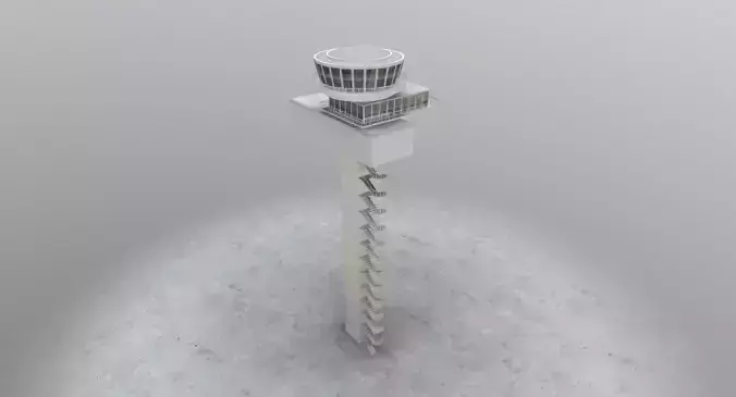EDDF Lufthansa Tower Low-poly 3D model