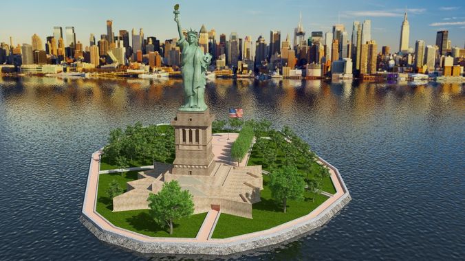 Statue of Liberty Island 3D model