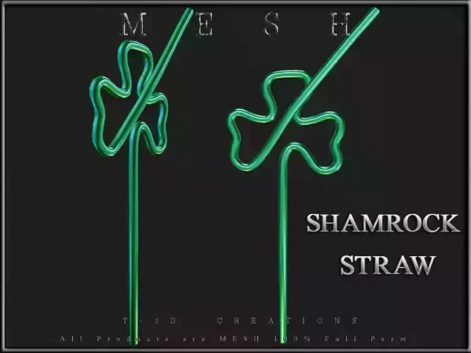 Shamrock Straw Low-poly 3D model