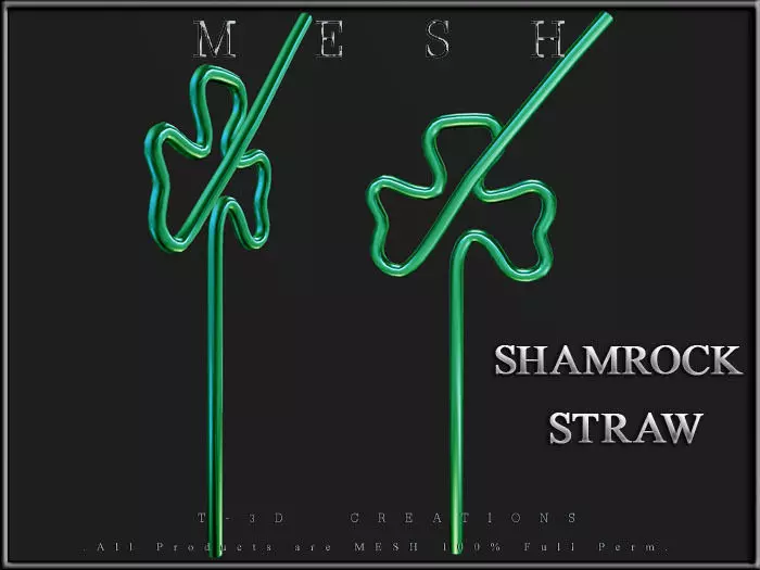 Shamrock Straw Low-poly 3D model_0