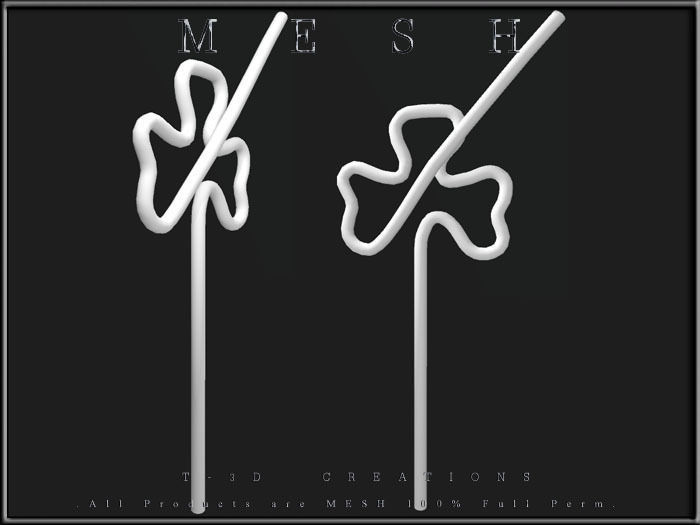 Shamrock Straw Low-poly 3D model_1