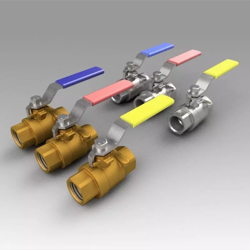 Ball valve collection 3D model