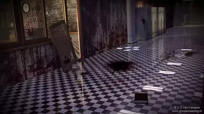 School Locker Horror sceen 3D model