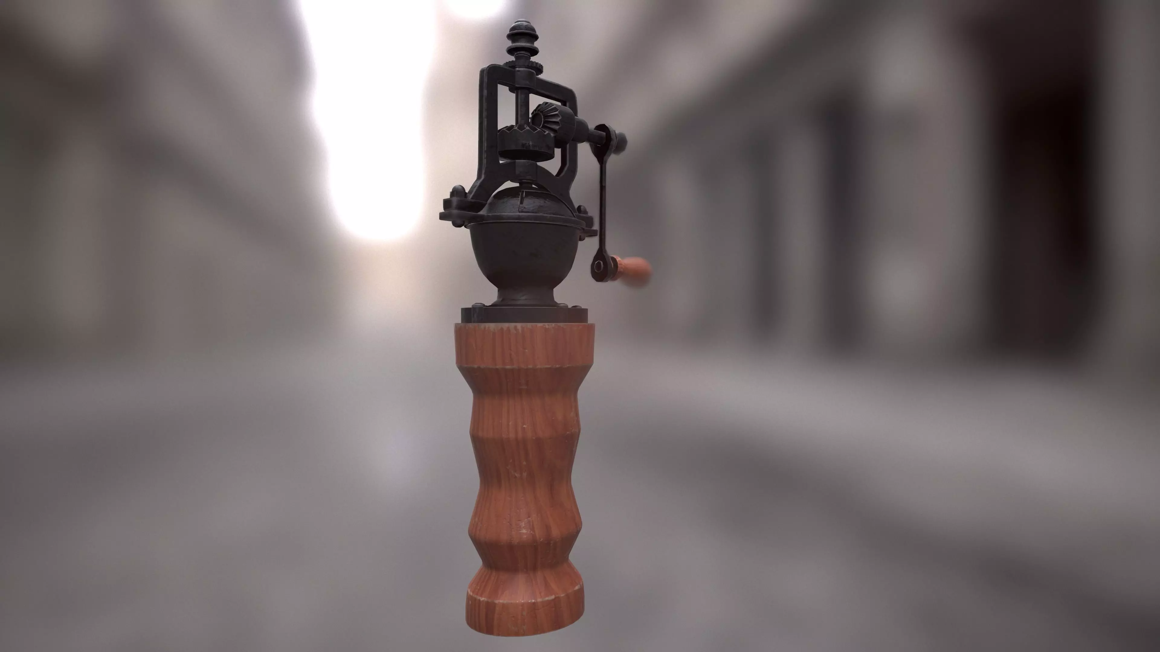 PBR - Vintage Pepper Grinder - Low Poly Game Ready Low-poly 3D model_0