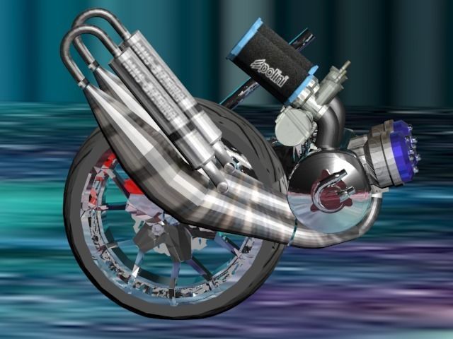 mbk booster nitro engine 3D print model_1